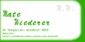 mate wiederer business card